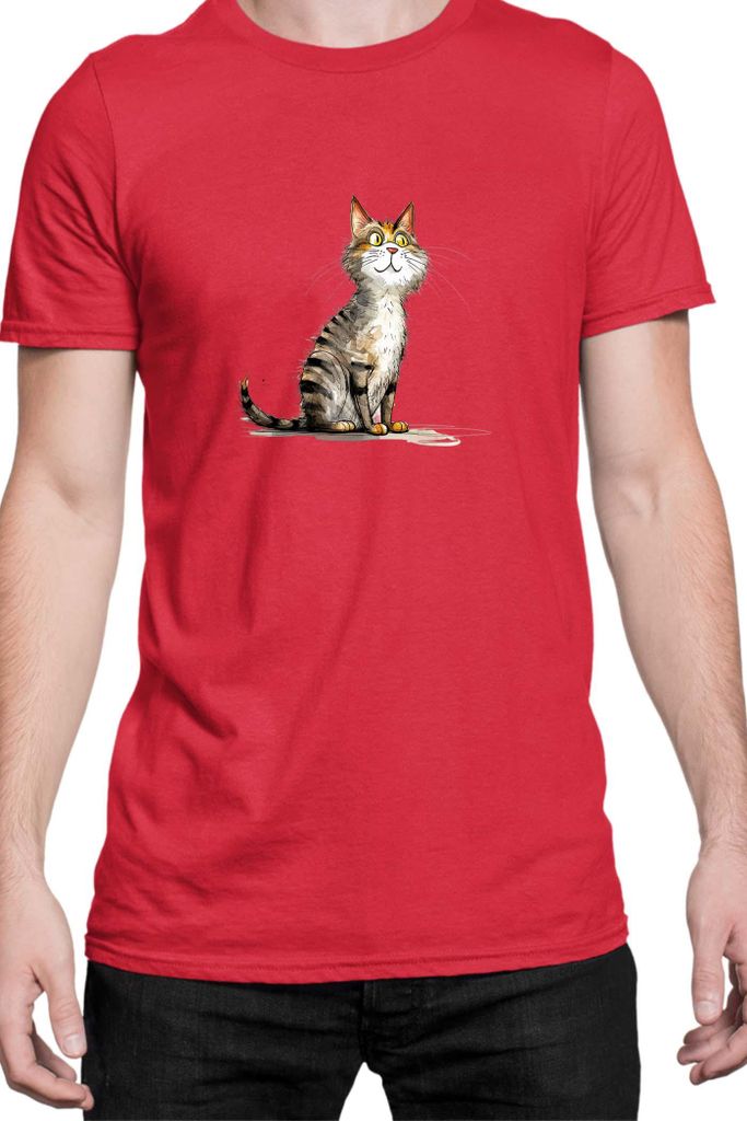 Herren T-Shirt Funny Cats Breeds Cyprus Cat, Man 3XL / Rot
