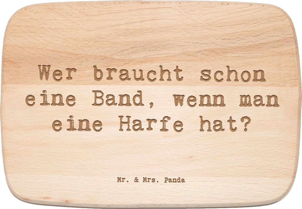 Mr. & Mrs. Panda Frühstücksbrett Spruch Harfenzauber - Transparent - Geschenk, Band, himmlisch, Harfenspieler, vesperbrett, Musiker, Lernen, Inst...