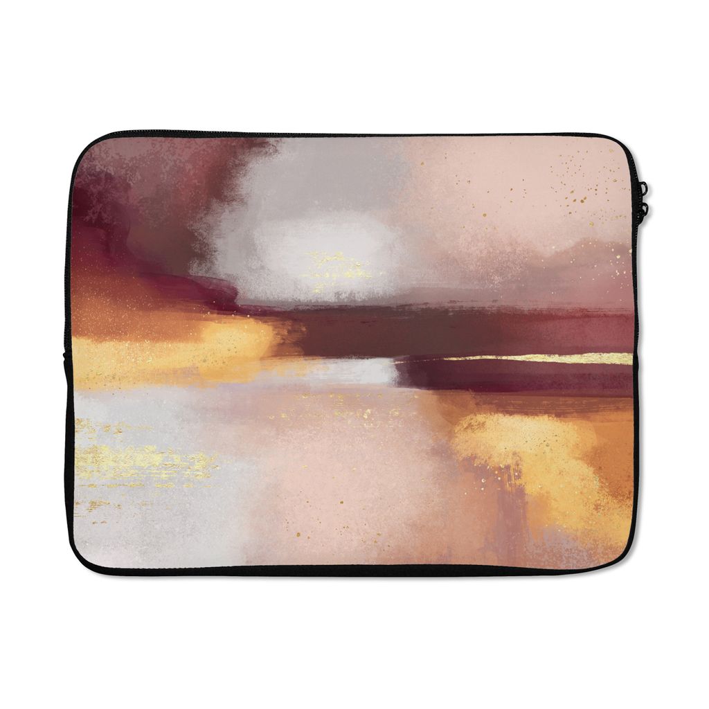 MuchoWow Laptop Hülle 17 Zoll Laptoptasche Malen - Abstrakt - Pastell - Zipper - Schutzabdeckung