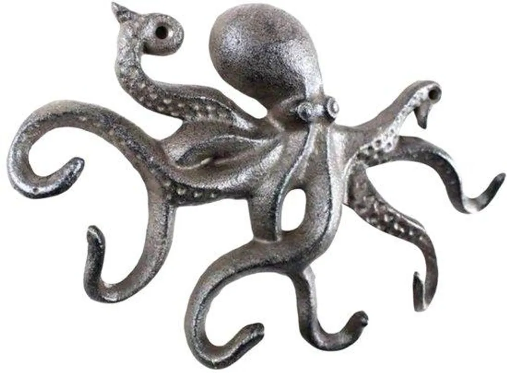 Décoration murale Octopus en fonte - Crochet géant pour manteau et sac
