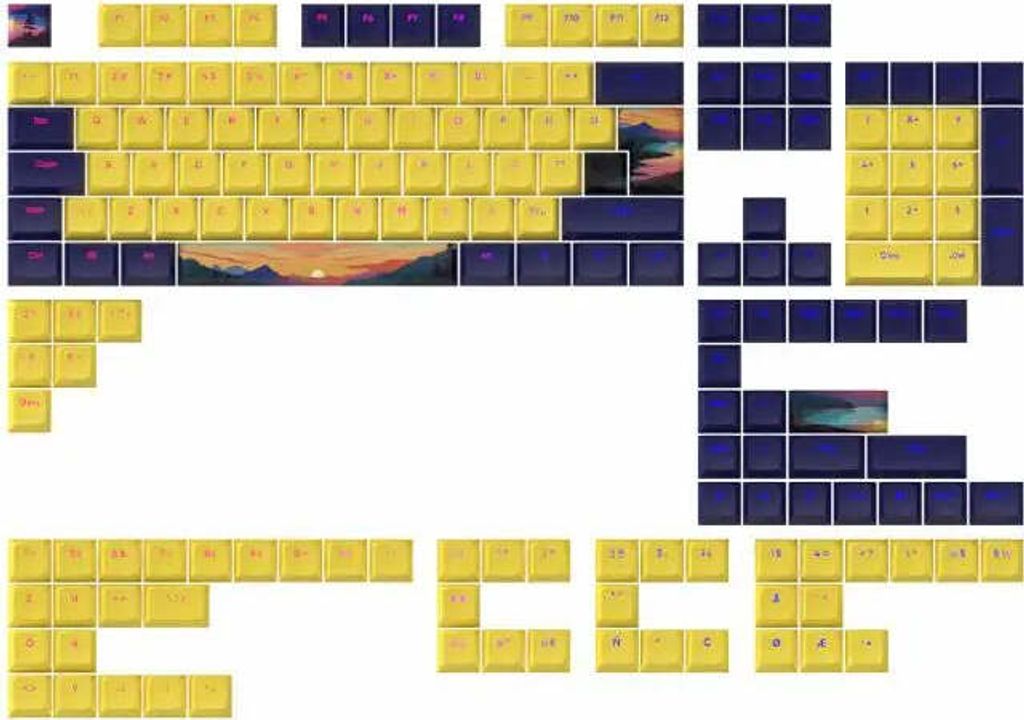 Mechanische Tastaturkappen von Dark Project Sunset PBT ANSI & ISO