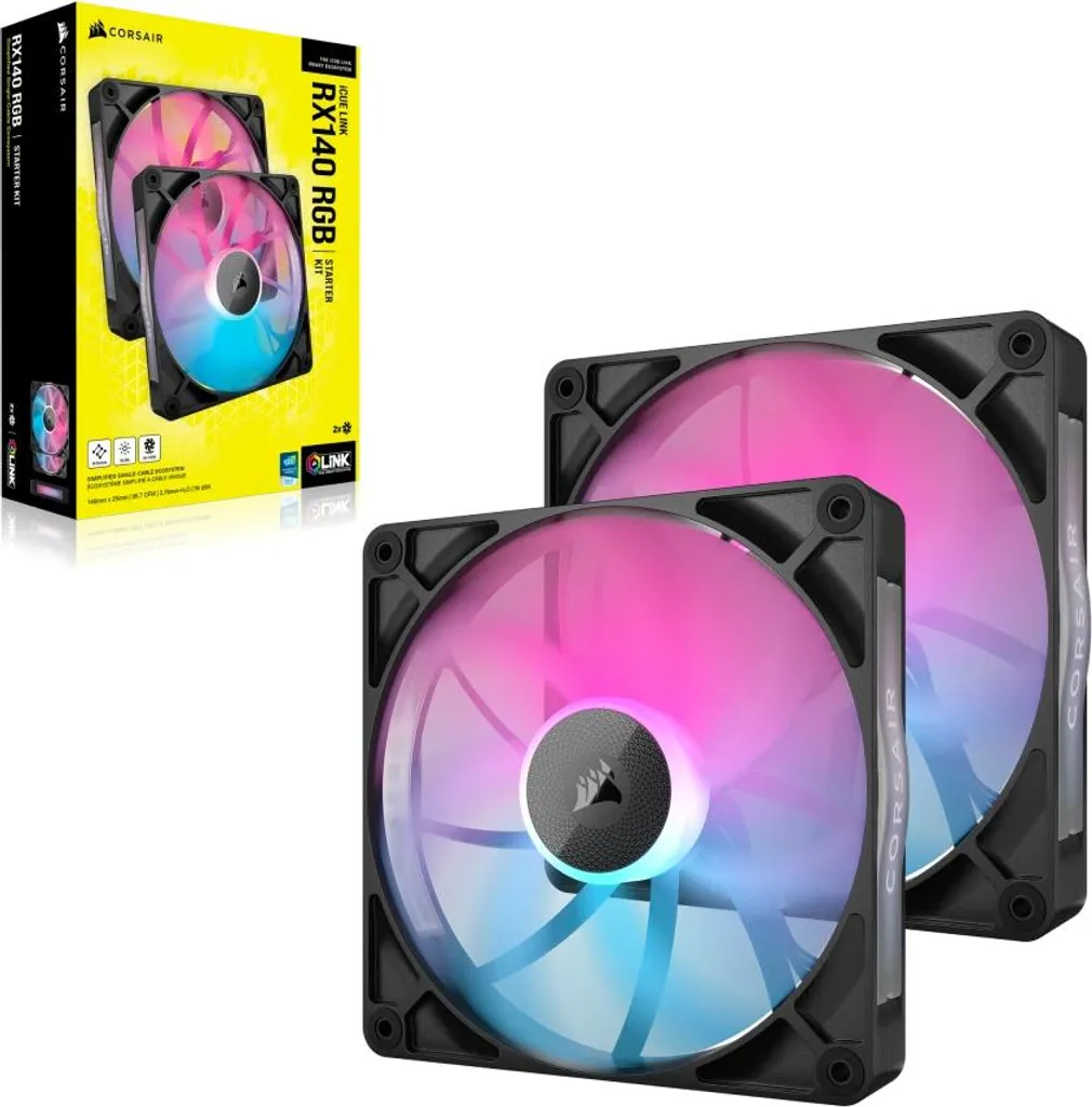 Corsair CO-9051020-WW CORSAIR Lüfter 140*140*25 RX140 RGB iCUE Link Dual Kit - 2
