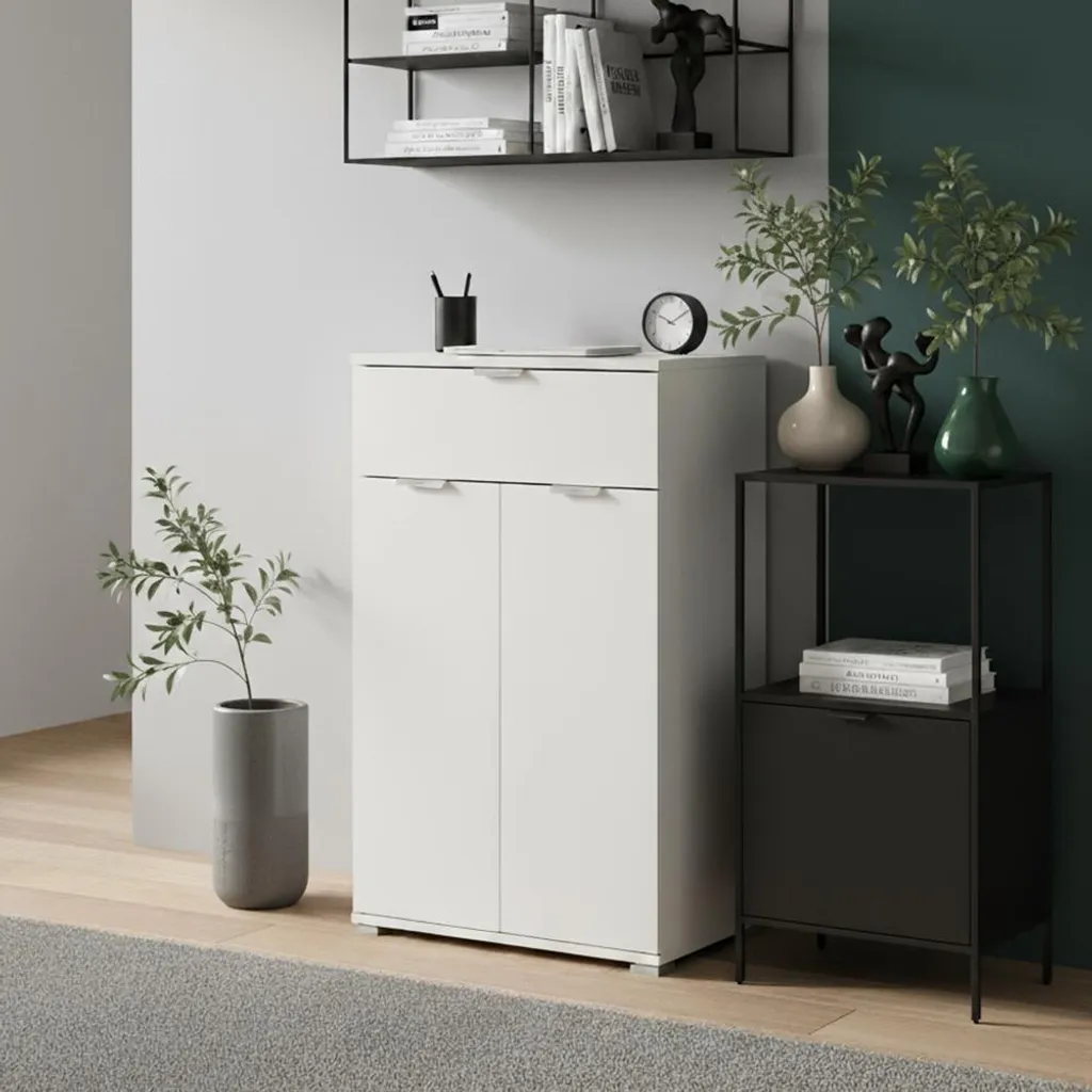 Meuble de rangement blanc compact 85 cm pour optimiser les petits espaces - 4