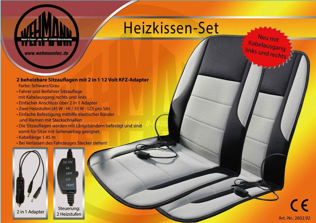 Sitzheizung Set Autoheizkissen Set 2 tlg. Neuheit mit Produktbild 