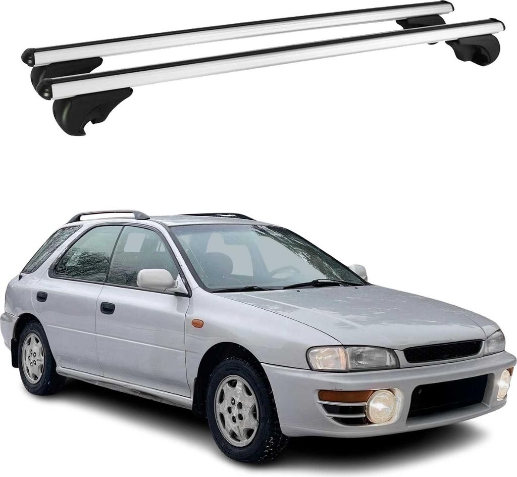 Dachträger Grundtäger für Subaru Impreza mk1 Kombi 1992-2000 75kg Alu Silber 2x