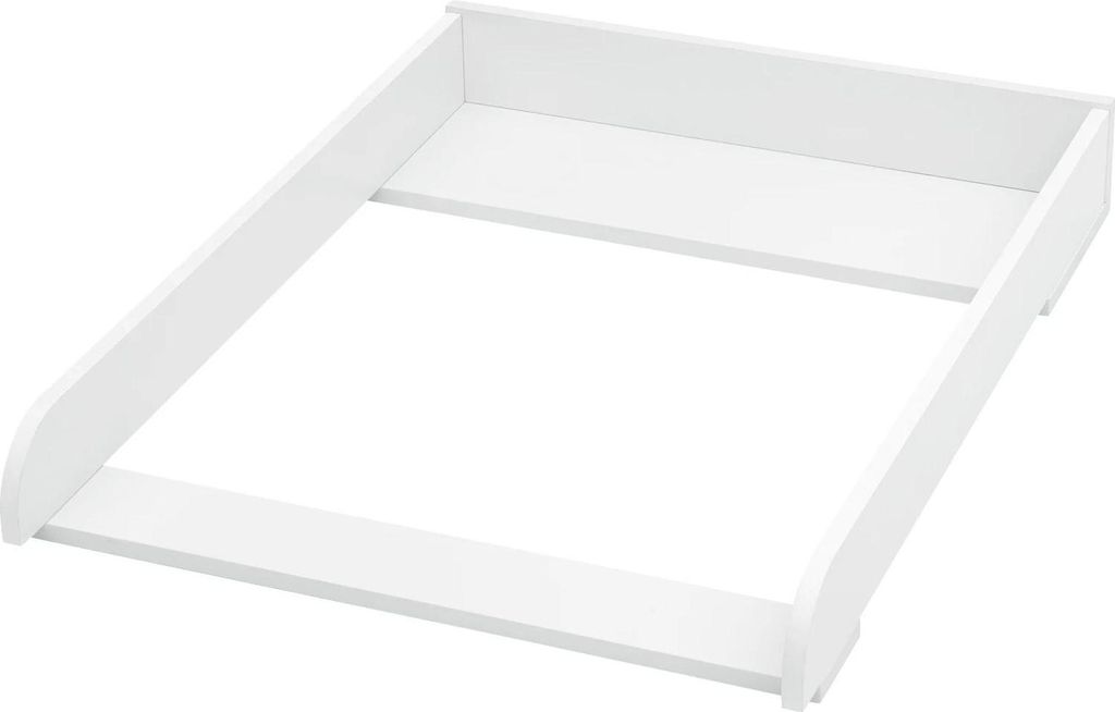 Baby Wickelaufsatz - Für Kommode - Holz mit Seitenwänden - 60 x 10,5 x 80 cm - Zum Montieren - Weiß