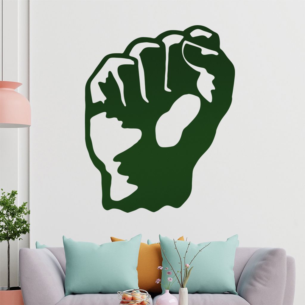 KIWISTAR Faust - Kampf Demo Anti Hand Wandtattoo in 6 Größen - Wandaufkleber Wall Sticker - Dekoration, Küche, Wohnzimmer, Schlafzimmer, Badezimmer
