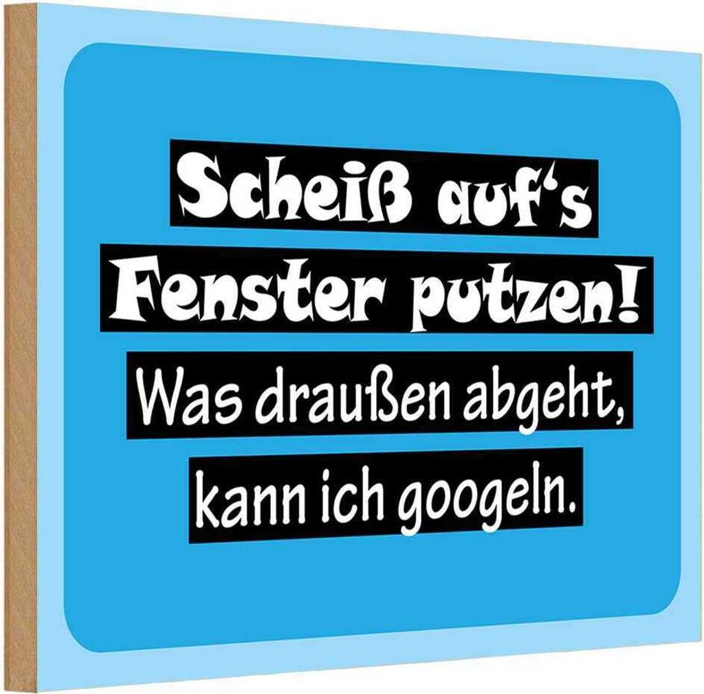vianmo Holzschild 20x30 cm Scheiß aufs Fenster putzen Dekoration
