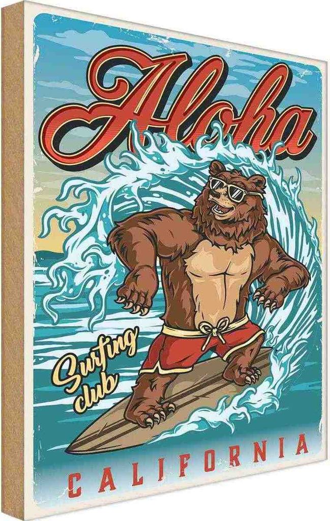 vianmo Holzschild 40x30 cm Aloha California Sommer Sport Amerika USA