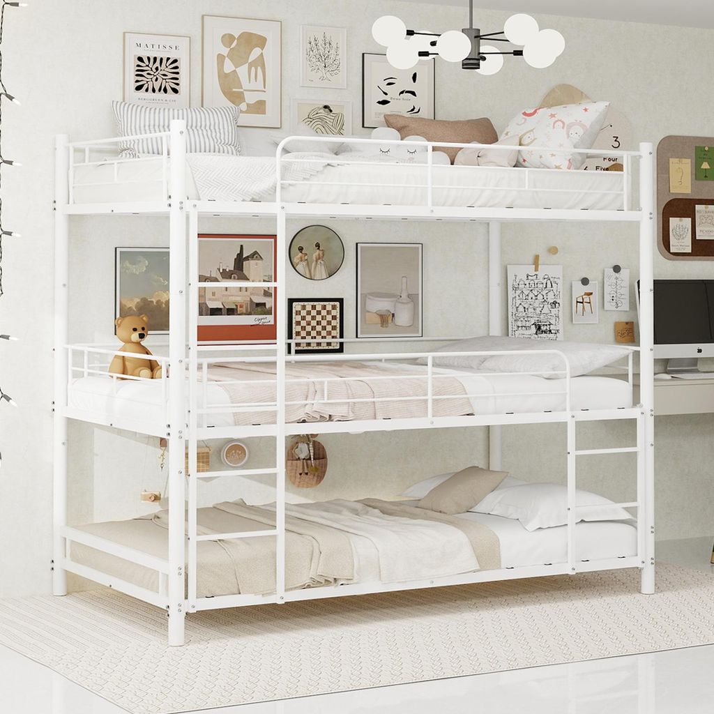 Driedubbel stapelbed 90x190 cm voor 3 slaapplaatsen, Productafbeelding 