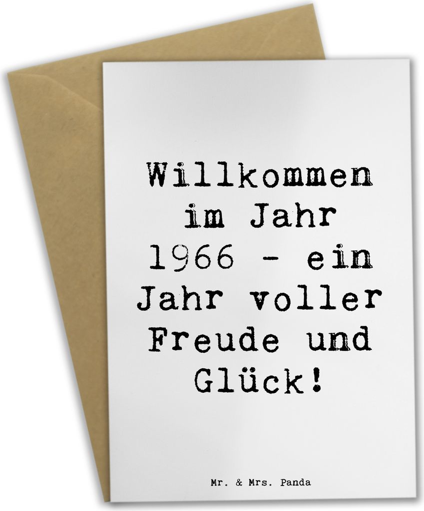 Mr. & Mrs. Panda Grußkarte Spruch 1966 Geburtstag - Weiß - Geschenk, Happy Birthday, osterkarten, ein Jahr voller Freude, Geburtstagsgeschenk, ba...