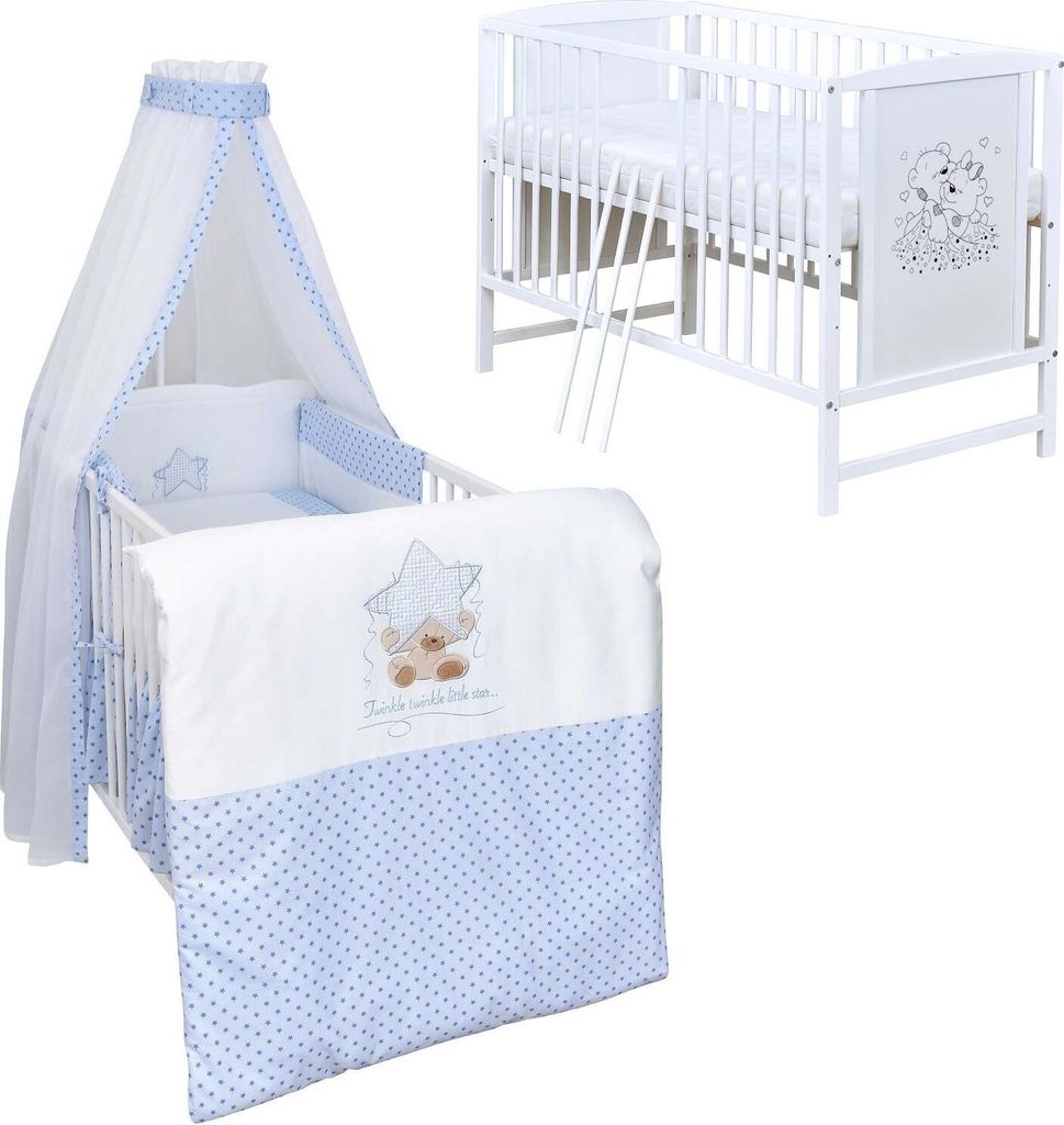 Baby-Delux Babybett Gitterbett Mia weiß 120×60 inkl. Produktbild 