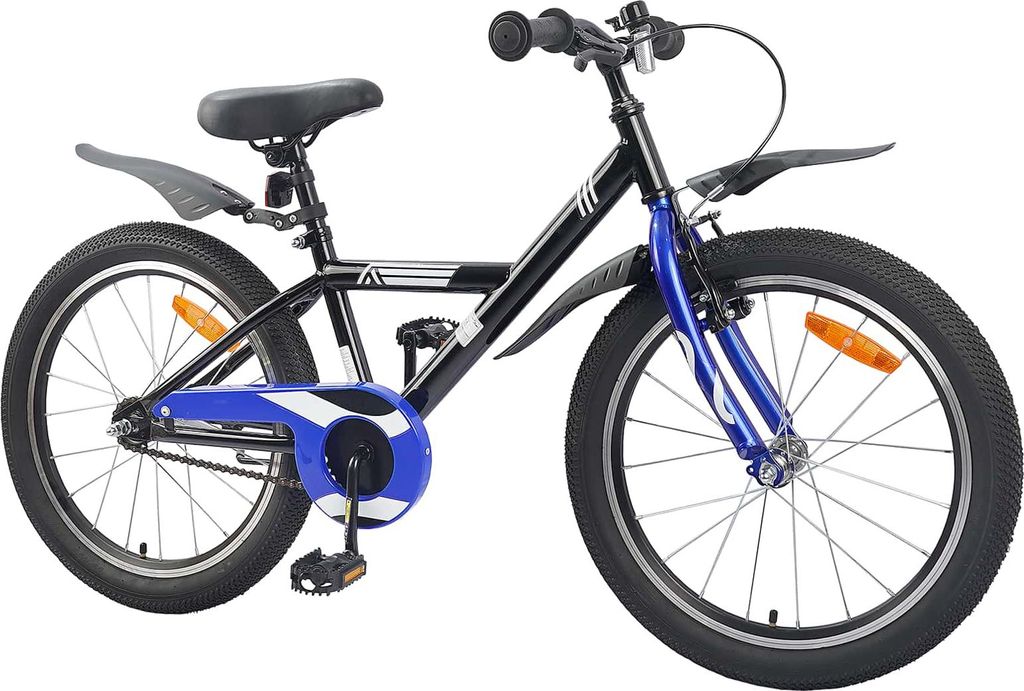 vidaXL Kinderfahrrad 18 Zoll für 5-7 Jahre alt Schwarz