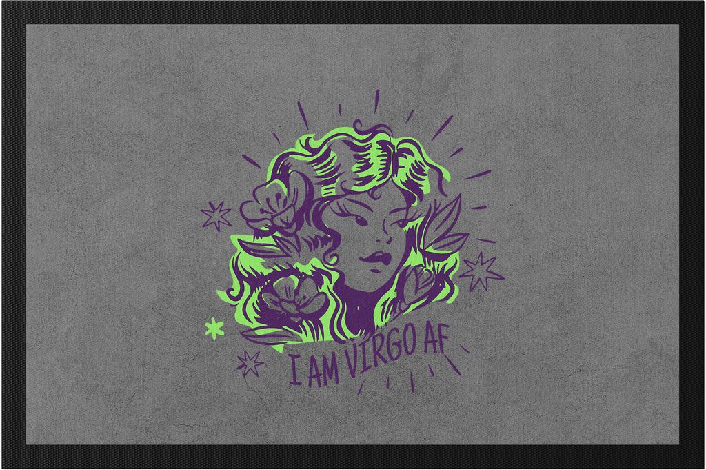 Jungfrau Sternzeichen Fußmatte Virgo Horoskop Geschenkidee August September Geburtstag