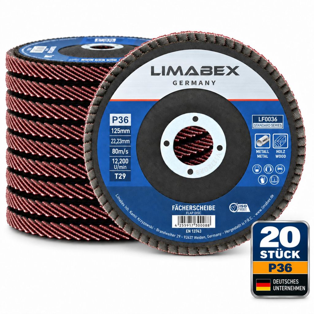 Fächerscheiben 125 mm Holz Metall P36 Lamellenscheiben 20 Produktbild 