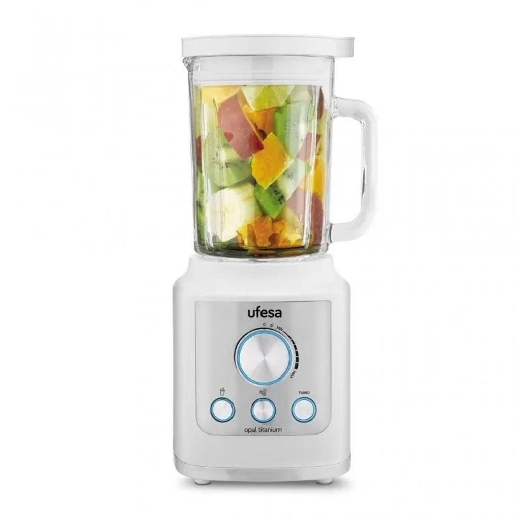 Ufesa Opal Titanium, Tischplatten-Mixer, 1,8 l, Eis-Crusher, 1800 W, Weiß