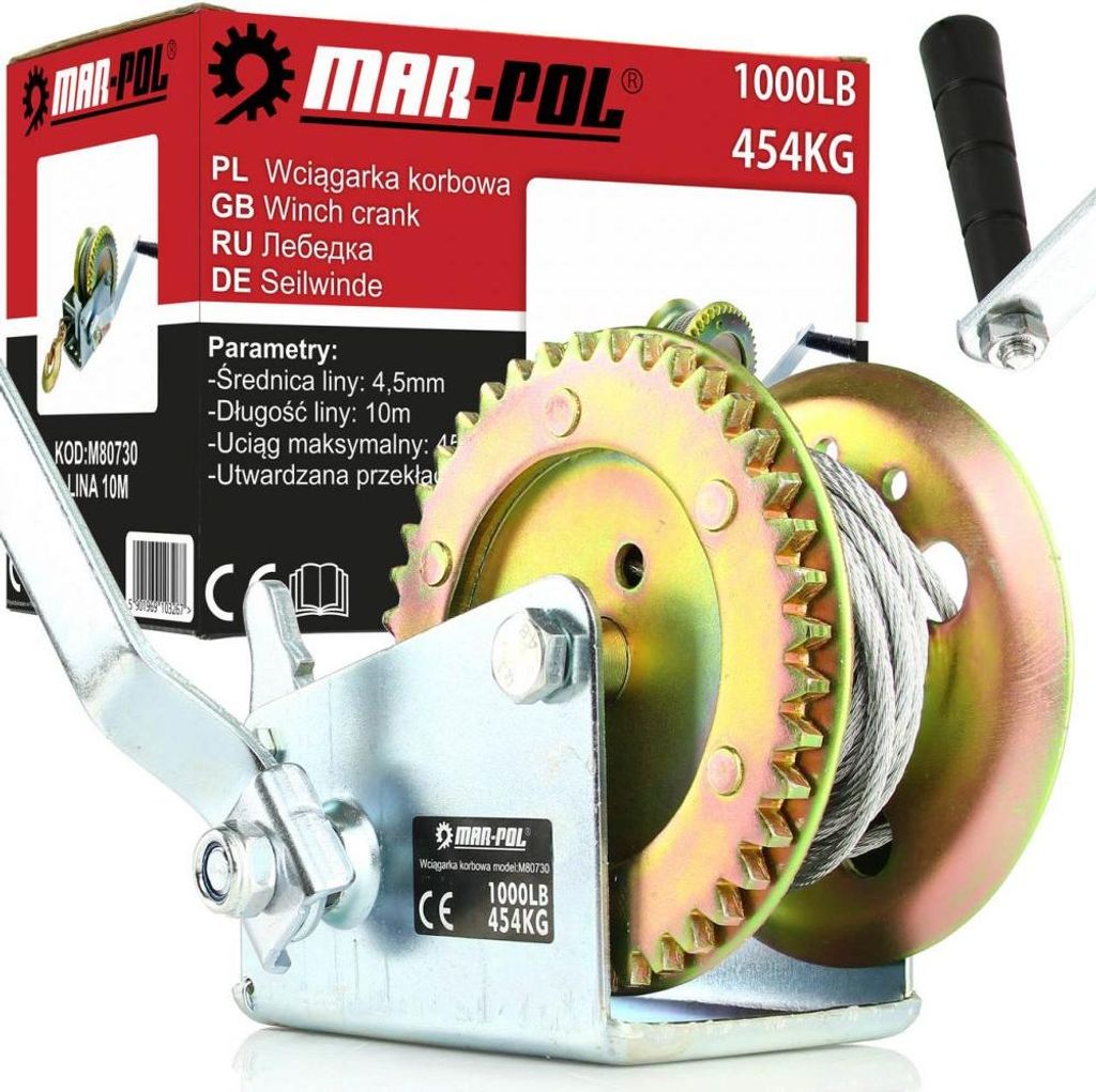 MAR-POL Lanový ruční naviják 454 kg M80730 Obrázek produktu 