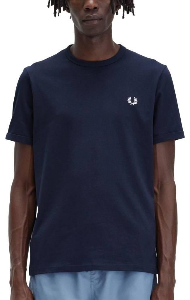 FRED PERRY RINGER T-SHIRT Blau Produktbild 