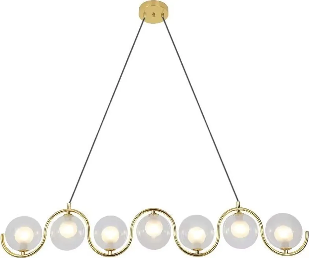 Luminaire Suspendu Gold Toolight APP1441-7CP - Éclairage Table Salle à Manger
