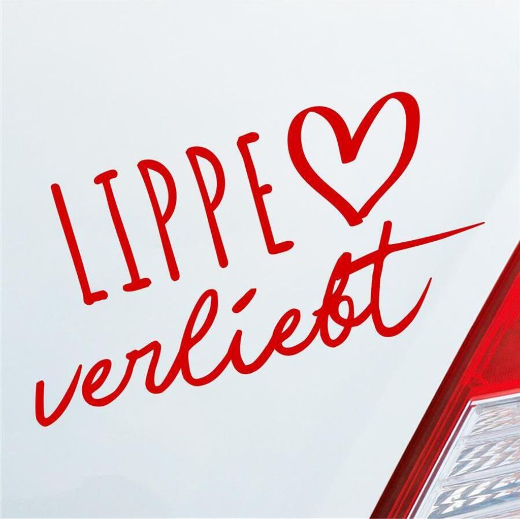 Auto Aufkleber Lippe verliebt Herz Fluss Wasser Water Liebe Car 19x10 cm Rot Sticker Heckscheibenaufkleber