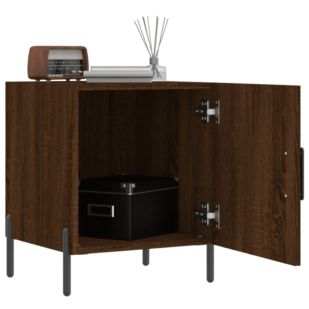 Petite table de nuit marron chêne 40 cm gain de place bois robuste - 16