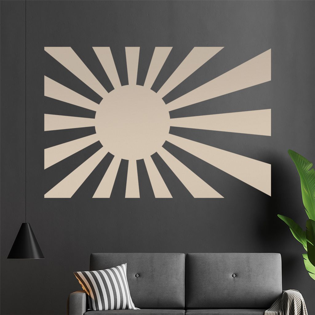Japan Flagge Wandtattoo in 6 Größen - Wandaufkleber Wall Sticker - Dekoration, Küche, Wohnzimmer, Schlafzimmer, Badezimmer