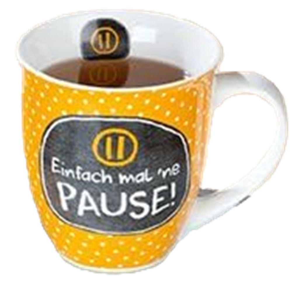 Gilde - 46528 - Kaffeebecher, Jumbo, Mit Spruch: Einfach mal ́ne Pause, Porzellan, 11cm x 10,2cm, 400ml