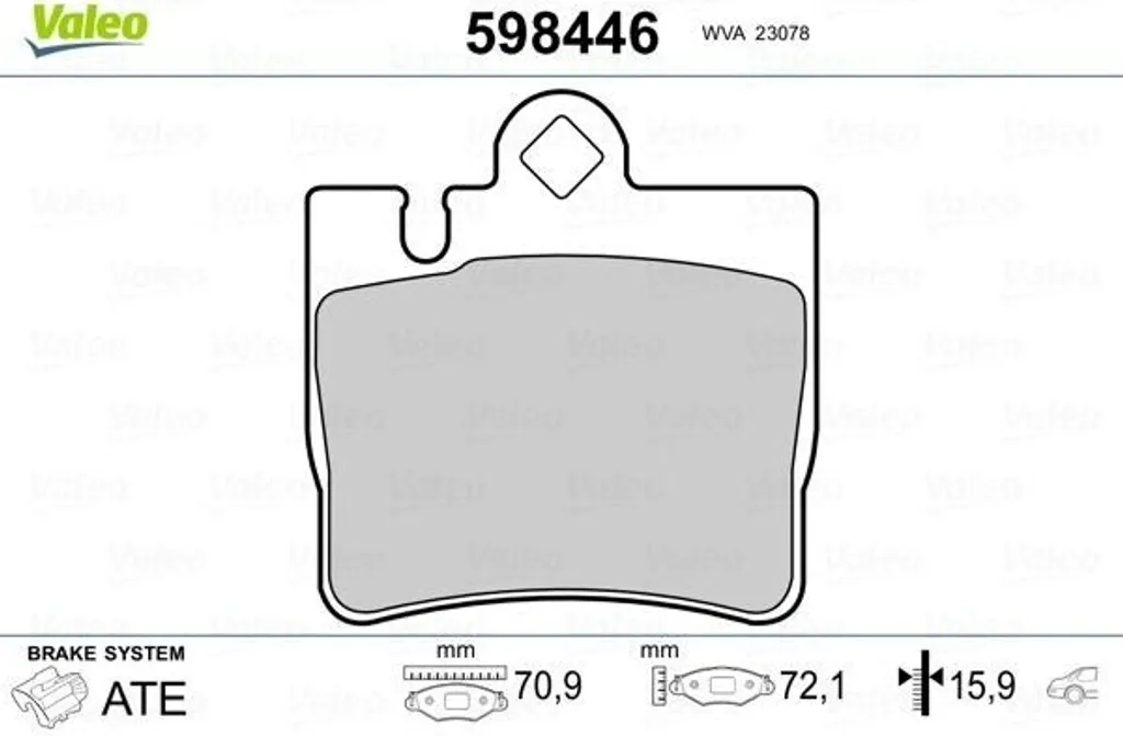 Plaquettes de frein arrière VALEO 598446 pour Mercedes Classe S W220