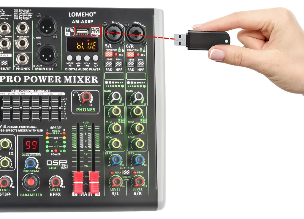 Console Amplifiée Bluetooth 99 Effets DSP - Table Mixage Professionnelle - 2