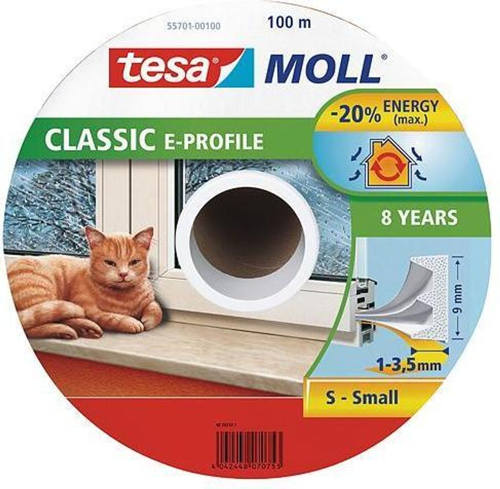 TESA Selbstklebende Dichtung für Fenster und Türen, Gummi, Produktbild 