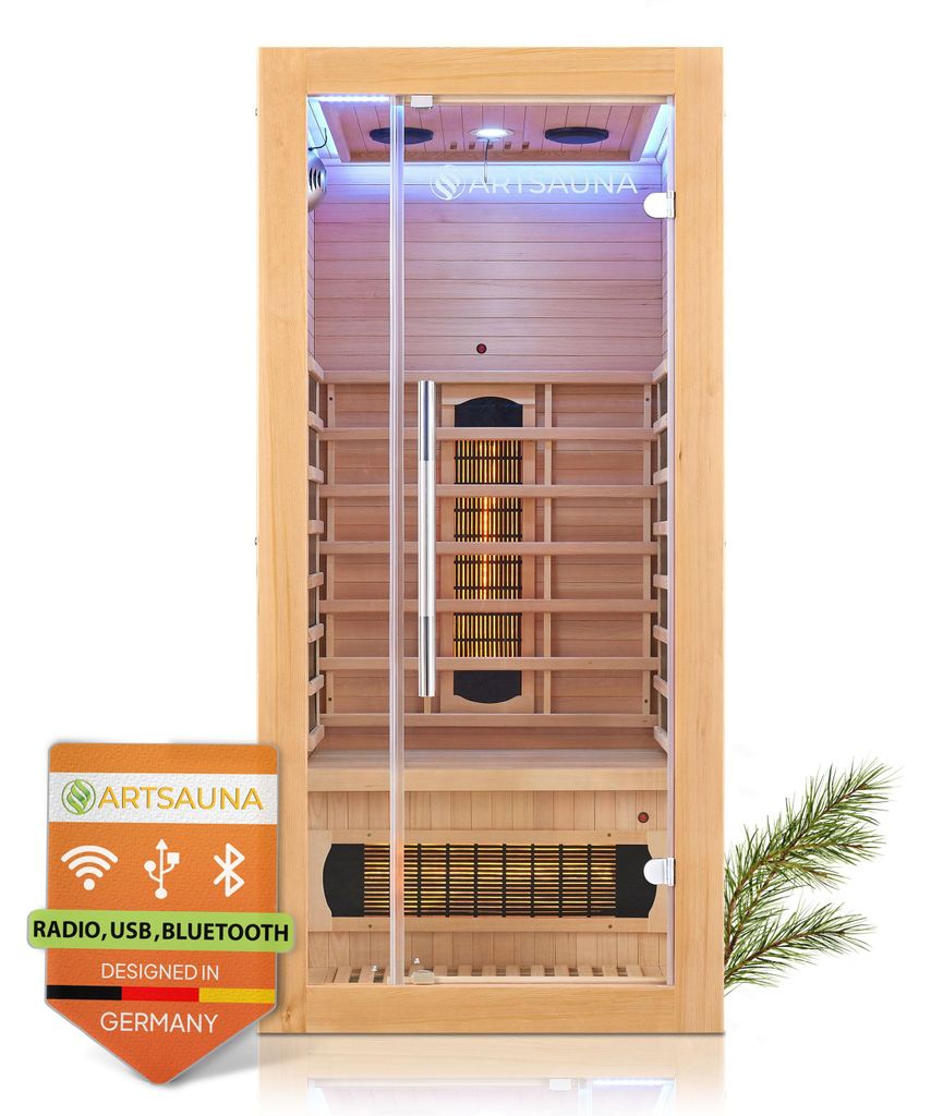 Artsauna Infrarotkabine Kiruna90 mit 4 Vollspektrum- & 3 Produktbild 