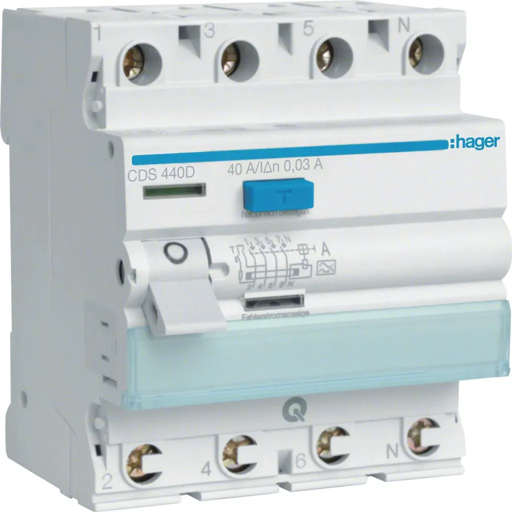 Protection différentielle Hager 40A 30mA Type A pour circuits spécialisés