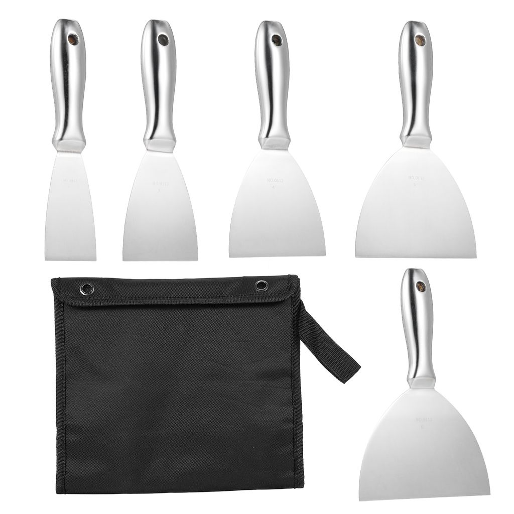 PENGGONG 5-teiliges Spachtelmesser-Set, 2/3/4/5/6 Zoll, Schaber, Spachtelmesser, Farbschaber, einteiliges Premium-Schaberwerkzeug aus poliertem Ede...