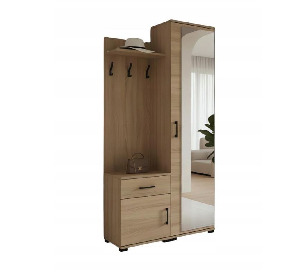 Garderobe ERYK mit Spiegel 40x90x190 cm – Moderne Produktbild 
