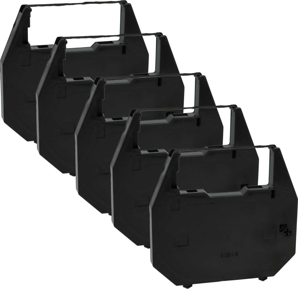 vhbw 5x Farbband Schriftband kompatibel mit Privileg WP 100, WP 1000, Electronic 2800 Nadeldrucker, Bondrucker - Schwarz