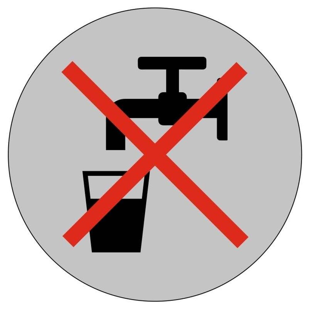 CombiCraft Aluminium Türschild 'Kein trinkwasser' - Ø75mm mit 3M-Klebeband