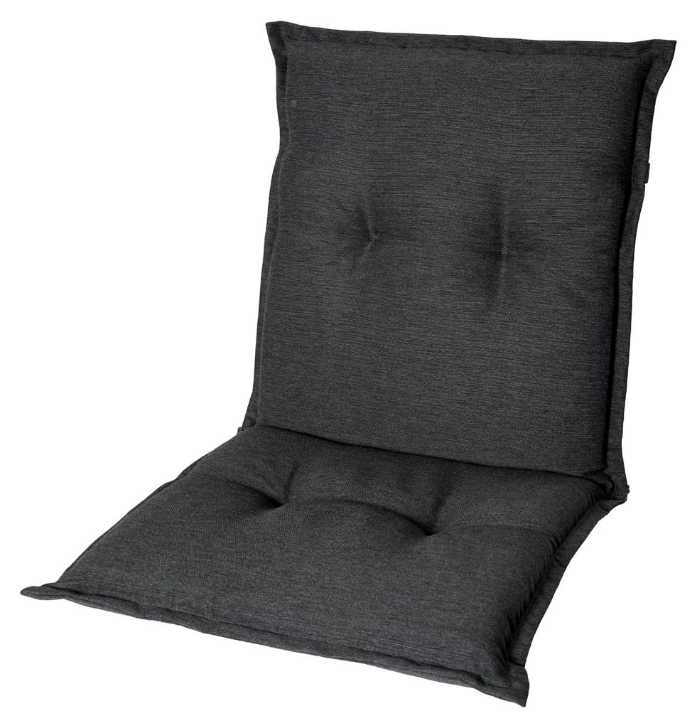 Gartenstuhlauflagen Niedriglehner – 2er Set – Komfort-Polster 6,5 cm – – pflegeleicht – Anthrazit