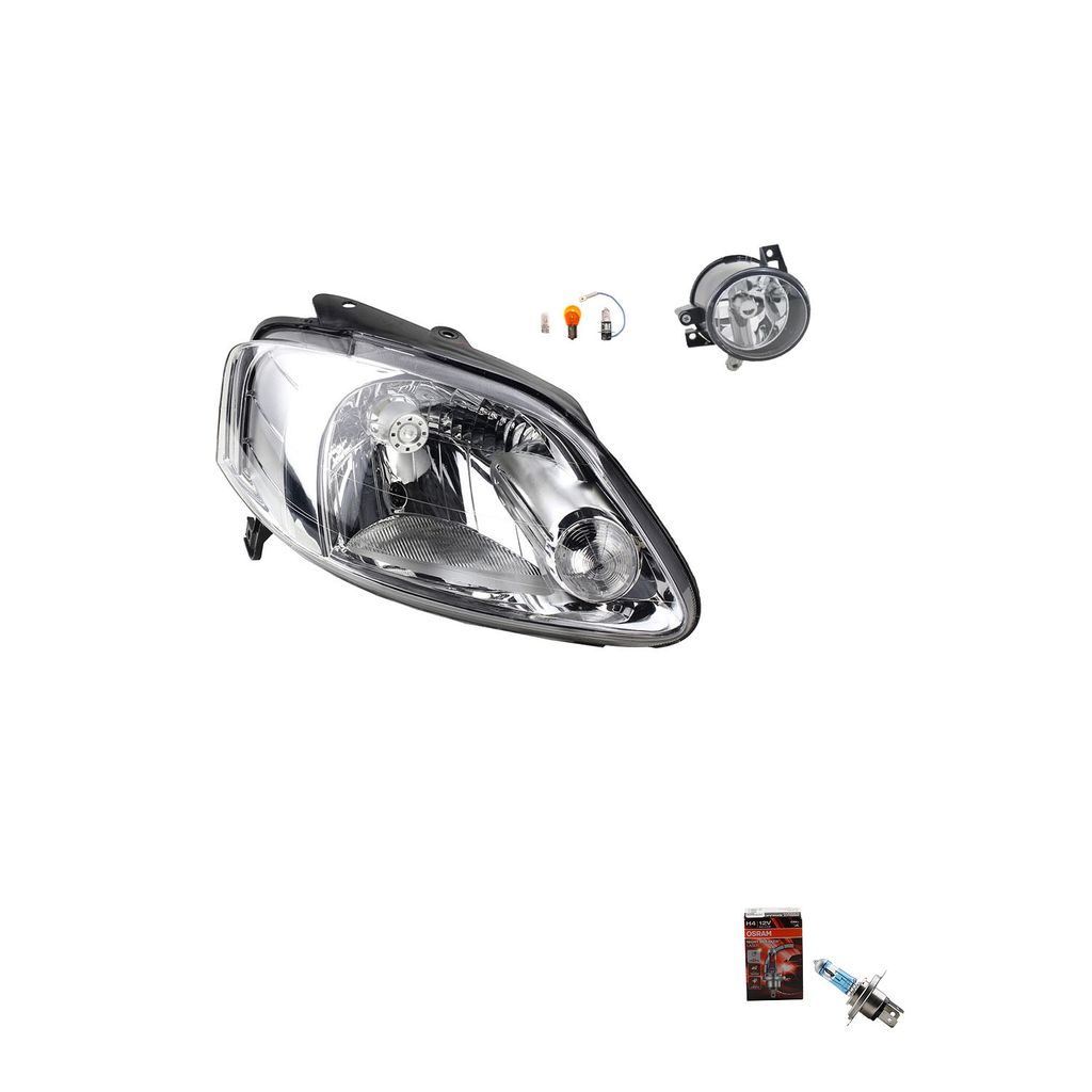 Johns, Scheinwerfer + Osram Night Breaker Laser passend für VW Fox 5Z1 04/05-12/06 H4 R 5Z1941044A 5Z1941006A 6Q0941700 5P0941704 5W0941700 5W0941...
