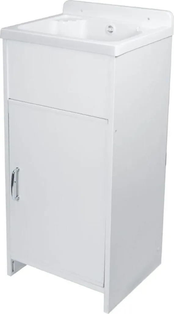 Lavatoio da esterno bianco vasca in resina Rocco 42,5x34,5x82