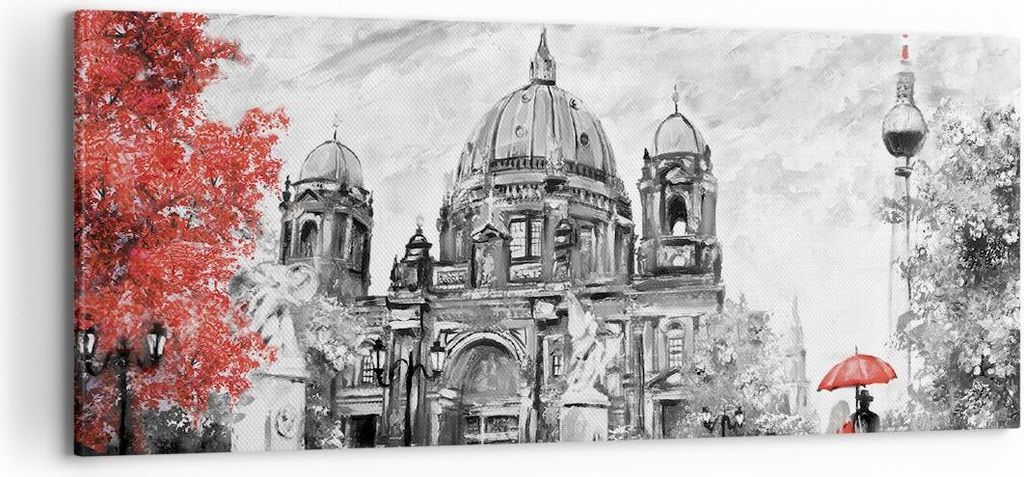 Bild auf Leinwand - Leinwandbild - Einteilig - Dom Berlin Liebespaar - 120x50cm - Wand Bild - Wanddeko - Wandbilder - Leinwanddruck - Bilder - Wand...
