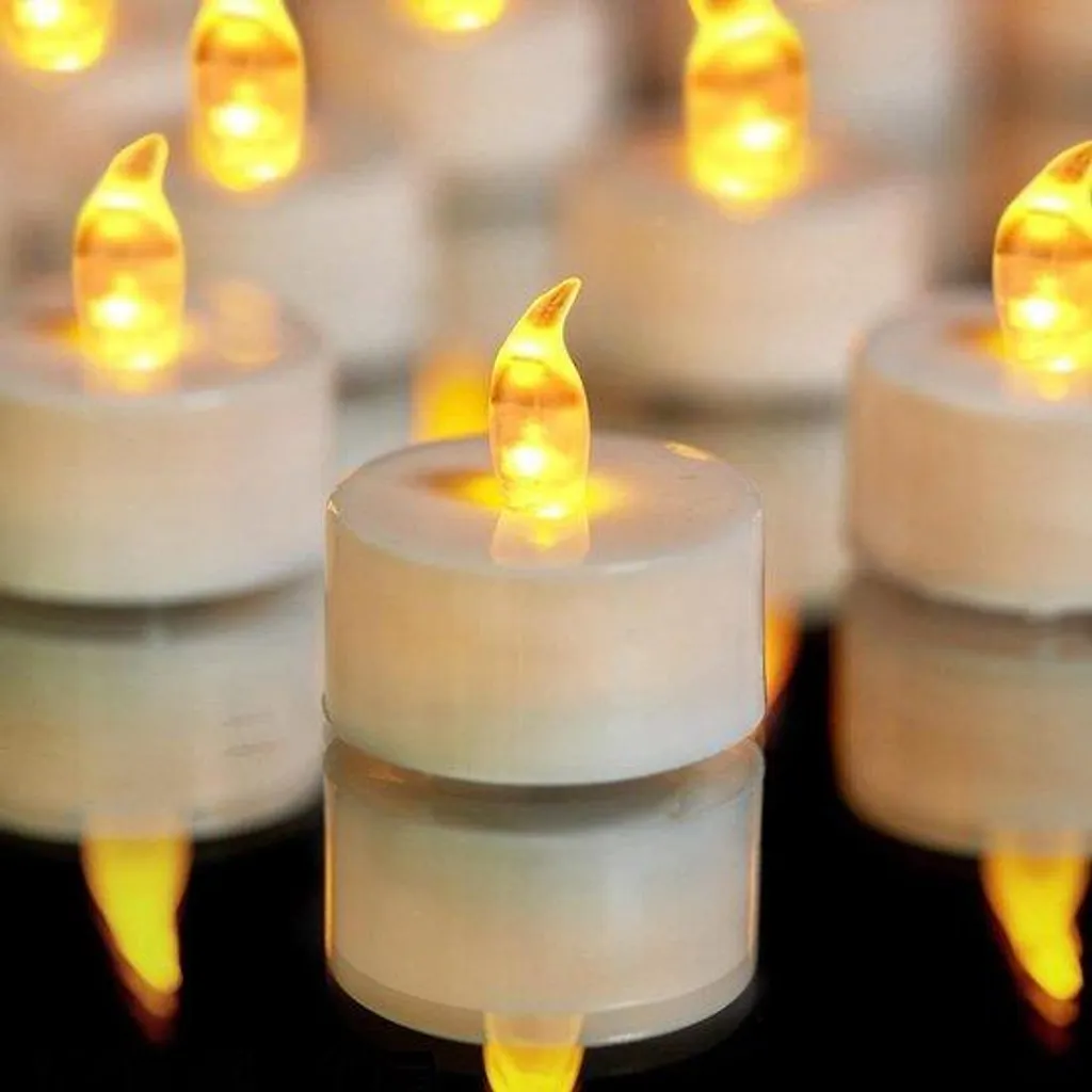 Bougies LED à piles lot de 50 bougies sans flamme lumière jaune chaud