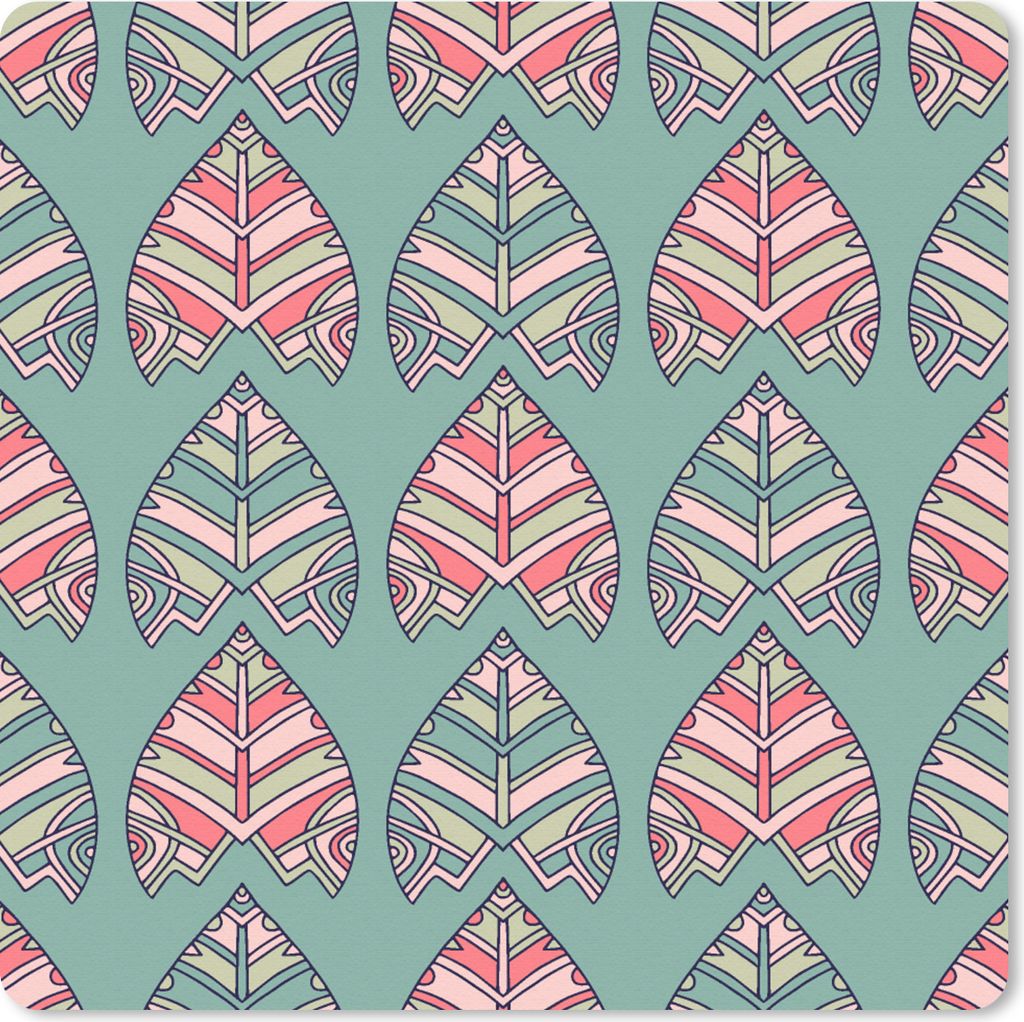 MuchoWow Mauspad Mousepad Muster - Tribal - Retro 20x20 cm - Mousepads - Maus Mat - Pad - Mausunterlage - Desk Mat - Bureauartikeln