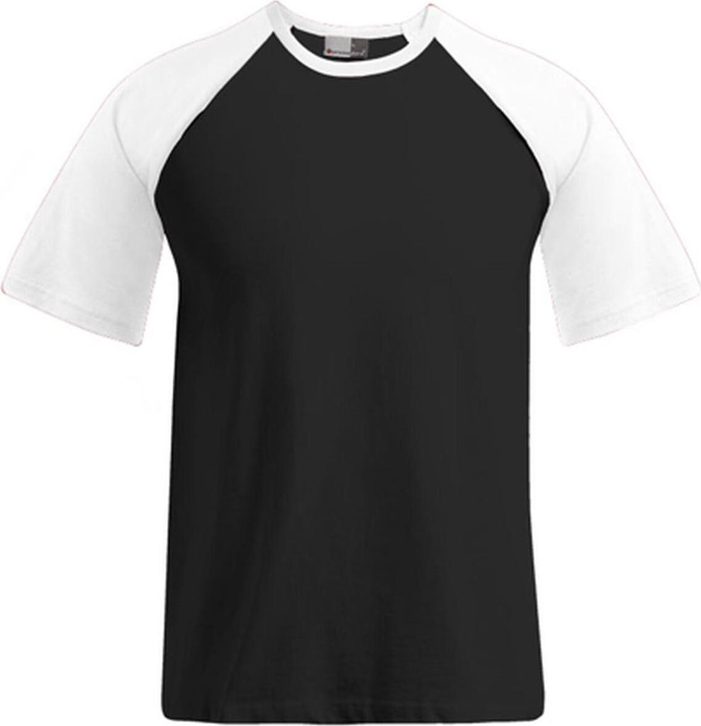 Raglan Baseball T-Shirt Herren, Schwarz-Weiß, XL