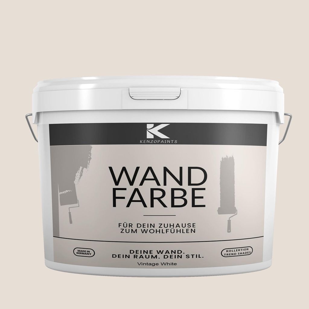 Kenzopaints 10Liter Wandfarbe Designfarbe Innenfarbe - Vintage White
