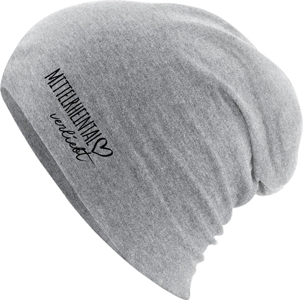 Huuraa Beanie Mittelrheintal verliebt Heather Grey One Size Baumwolle und Elasthan Mütze Geschenkidee