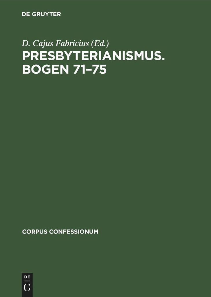 Presbyterianismus. Bogen 71-75