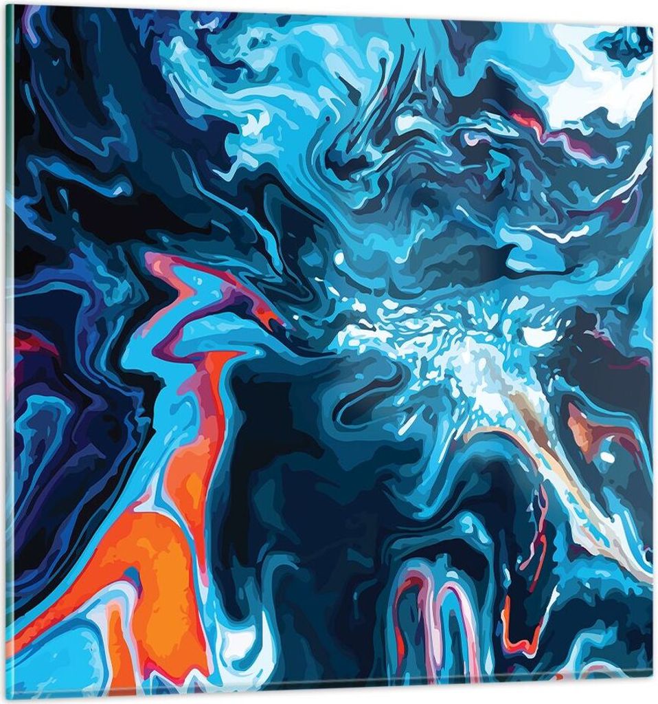 Bilder auf glas - Abstraktion modern - 60x60cm - Glasbilder - Wandbilder - Kunstdruck - zum Aufhängen bereit - Wanddekoration aus Glas - Glas Bild...