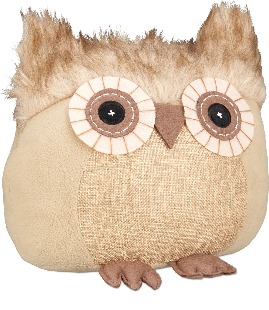 Protéger Murs et Portes avec 10 Butoirs Hibou en Tissu Marron Souple