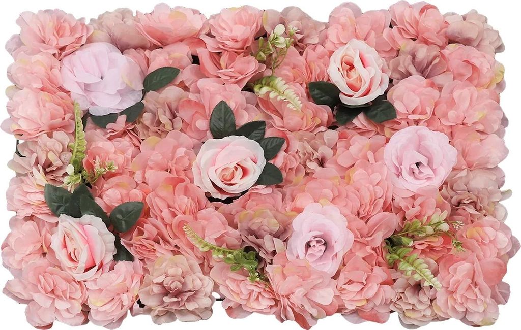 Blumenwandpaneel, 12-teiliges Set, realistisches Blumendesign, Rosa