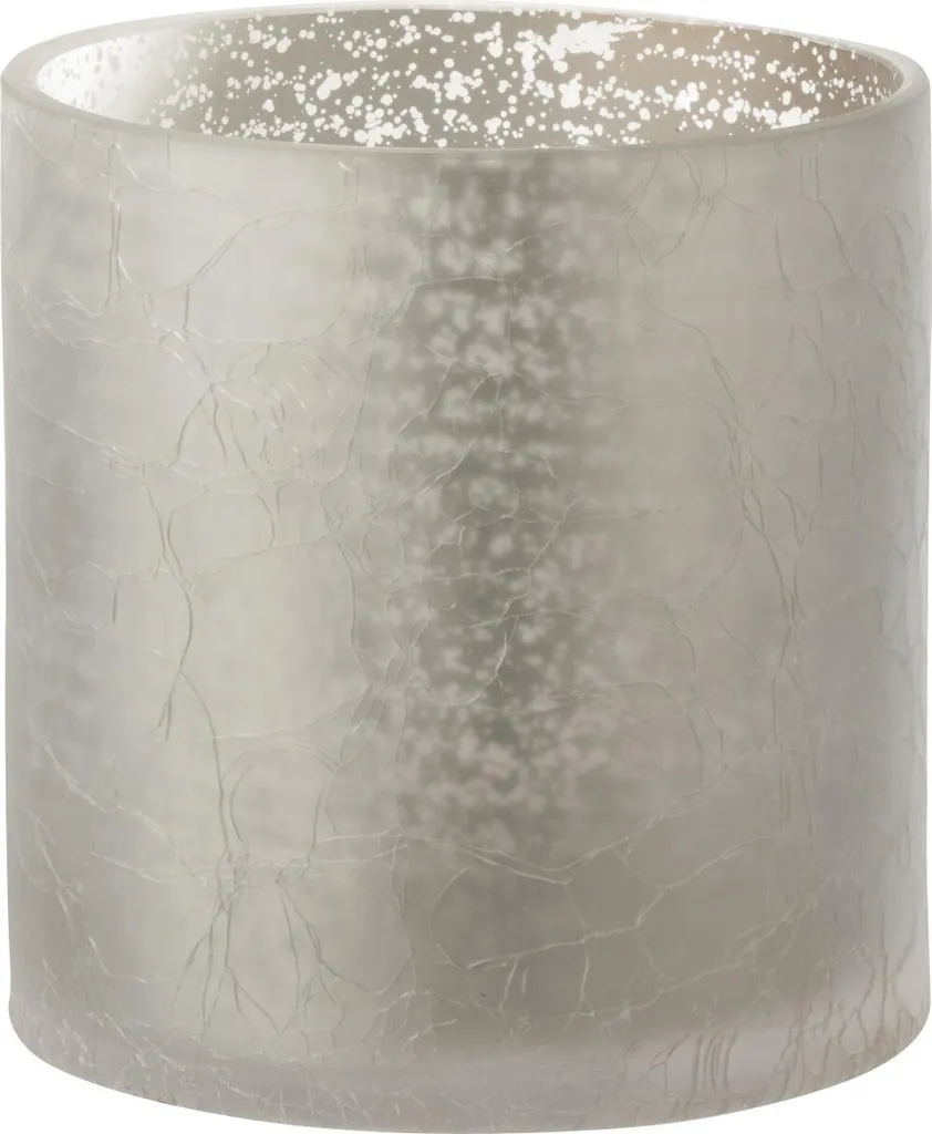 Photophore Verre Gris J-Line Ø 12 cm : Déco Élégante Contre Lumière Vive